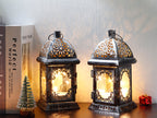 Vintage-Style Metal Lanterns with LED Fairy Lights – Set of 2