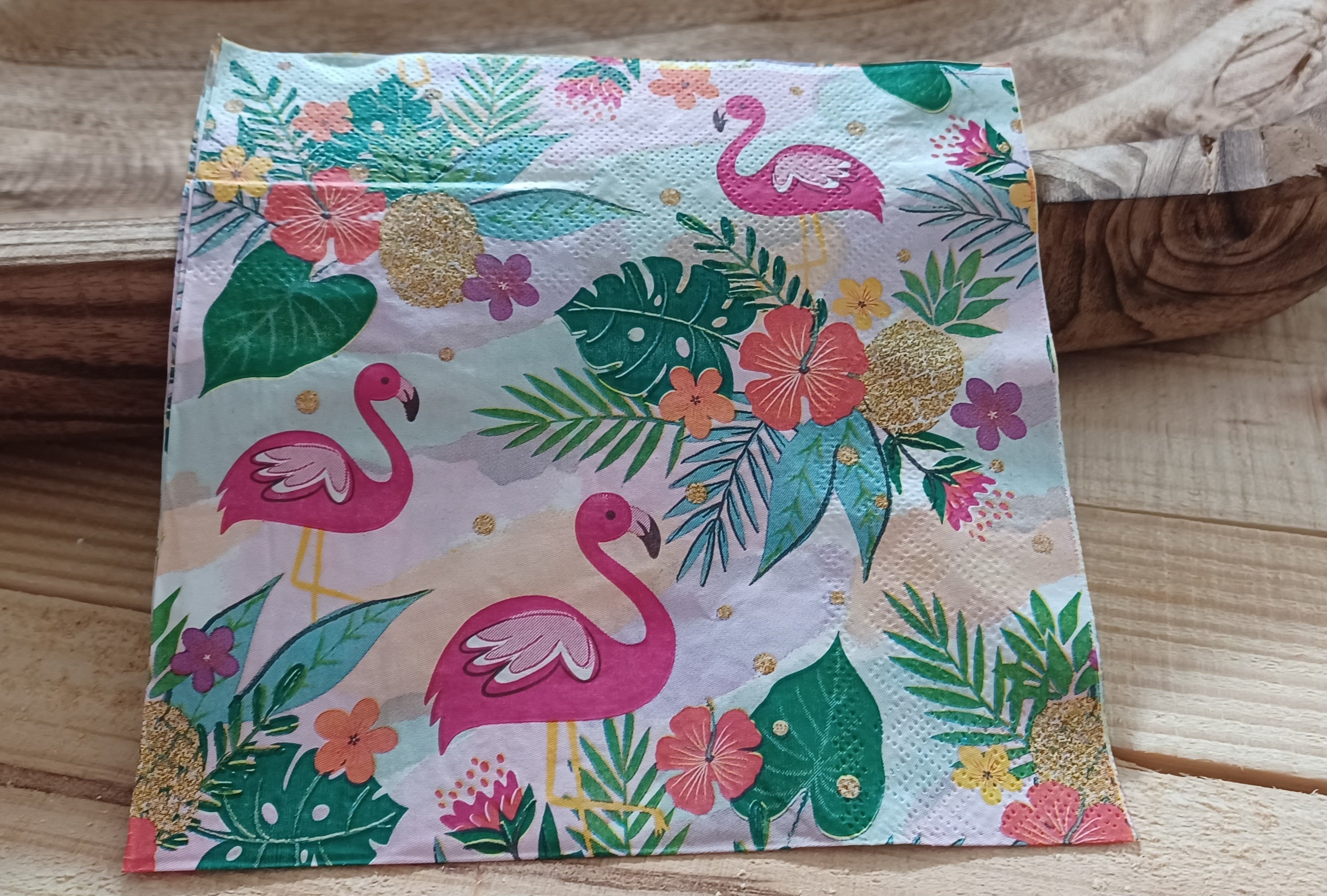 🌴 Tropical Escape No. 001 | Decorative Flamingo Cocktail Napkin for Decoupage & Paper Crafts