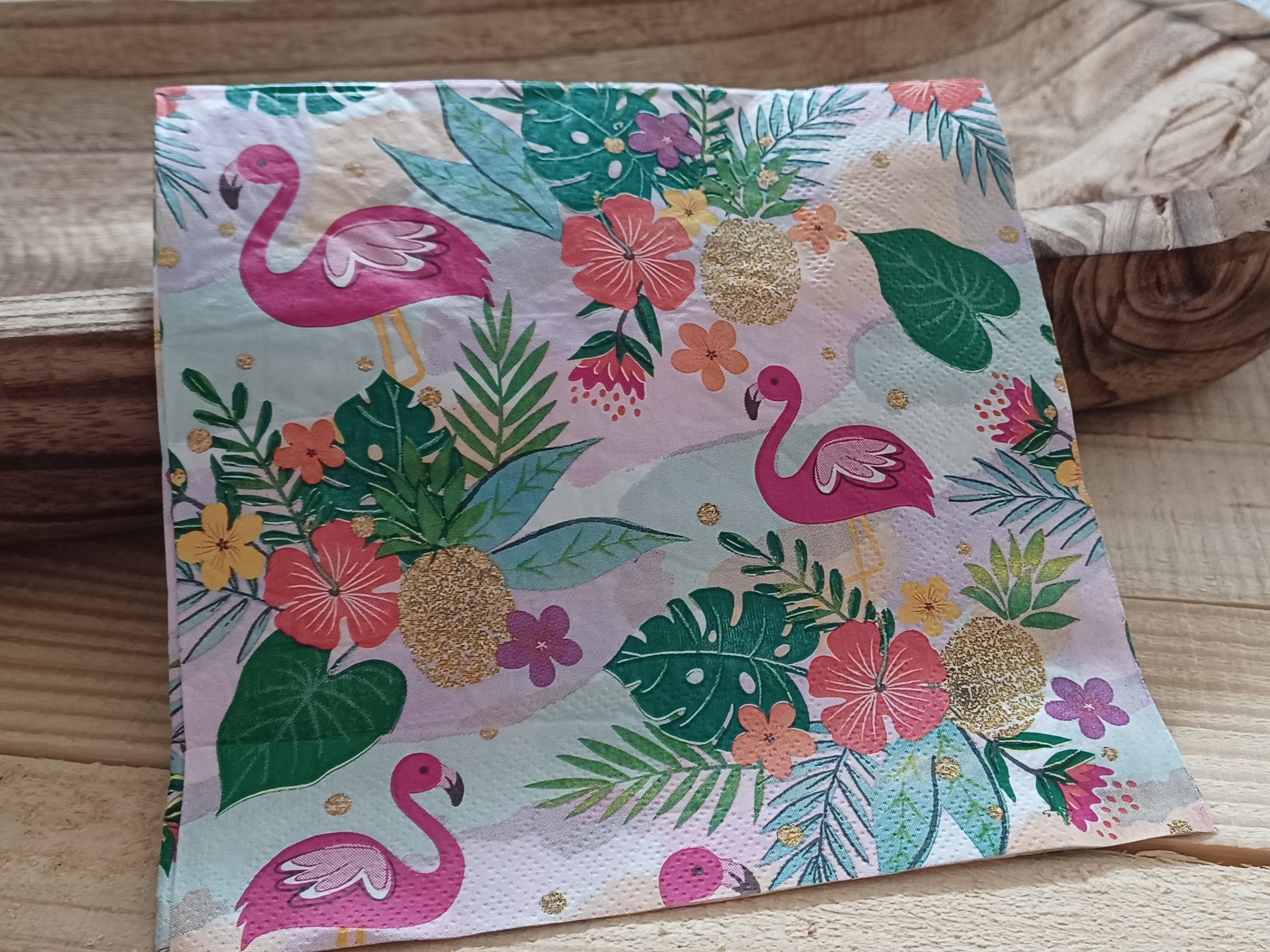 🌴 Tropical Escape No. 001 | Decorative Flamingo Cocktail Napkin for Decoupage & Paper Crafts