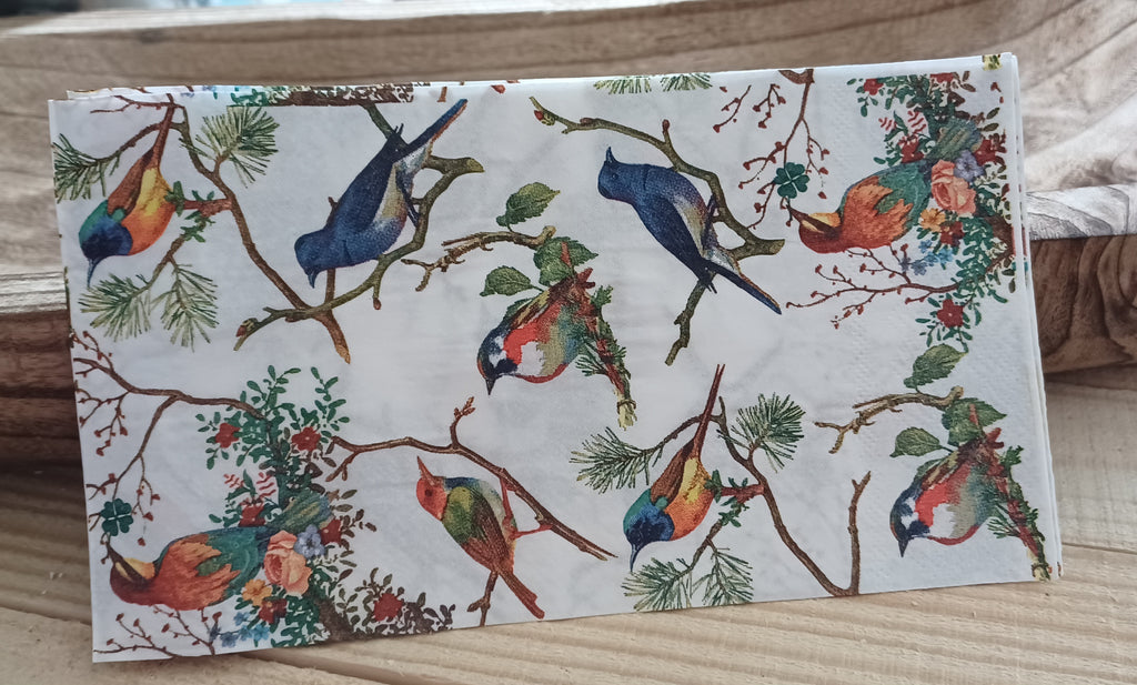 Garden Birds 002 Buffet & Vanity Napkins | Vintage Woodland Songbirds