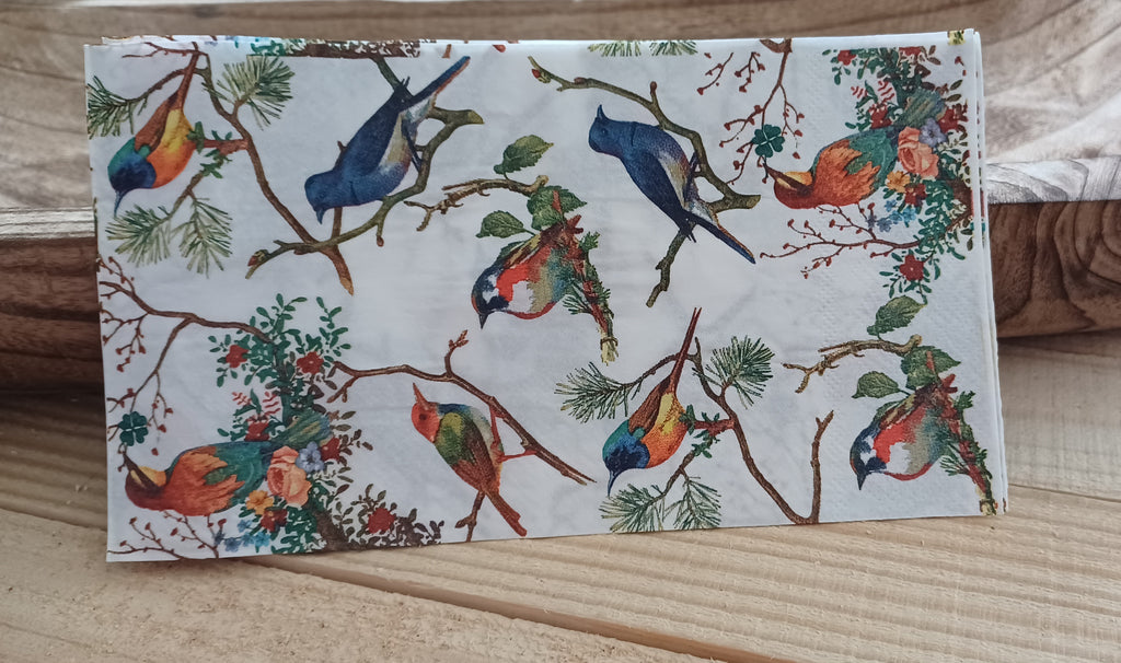Garden Birds 002 Buffet & Vanity Napkins | Vintage Woodland Songbirds