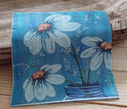Blue Mason Jar Daisies | Wildflower Walk No. 001 | Decorative Luncheon Napkin