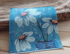 Blue Mason Jar Daisies | Wildflower Walk No. 001 | Decorative Luncheon Napkin