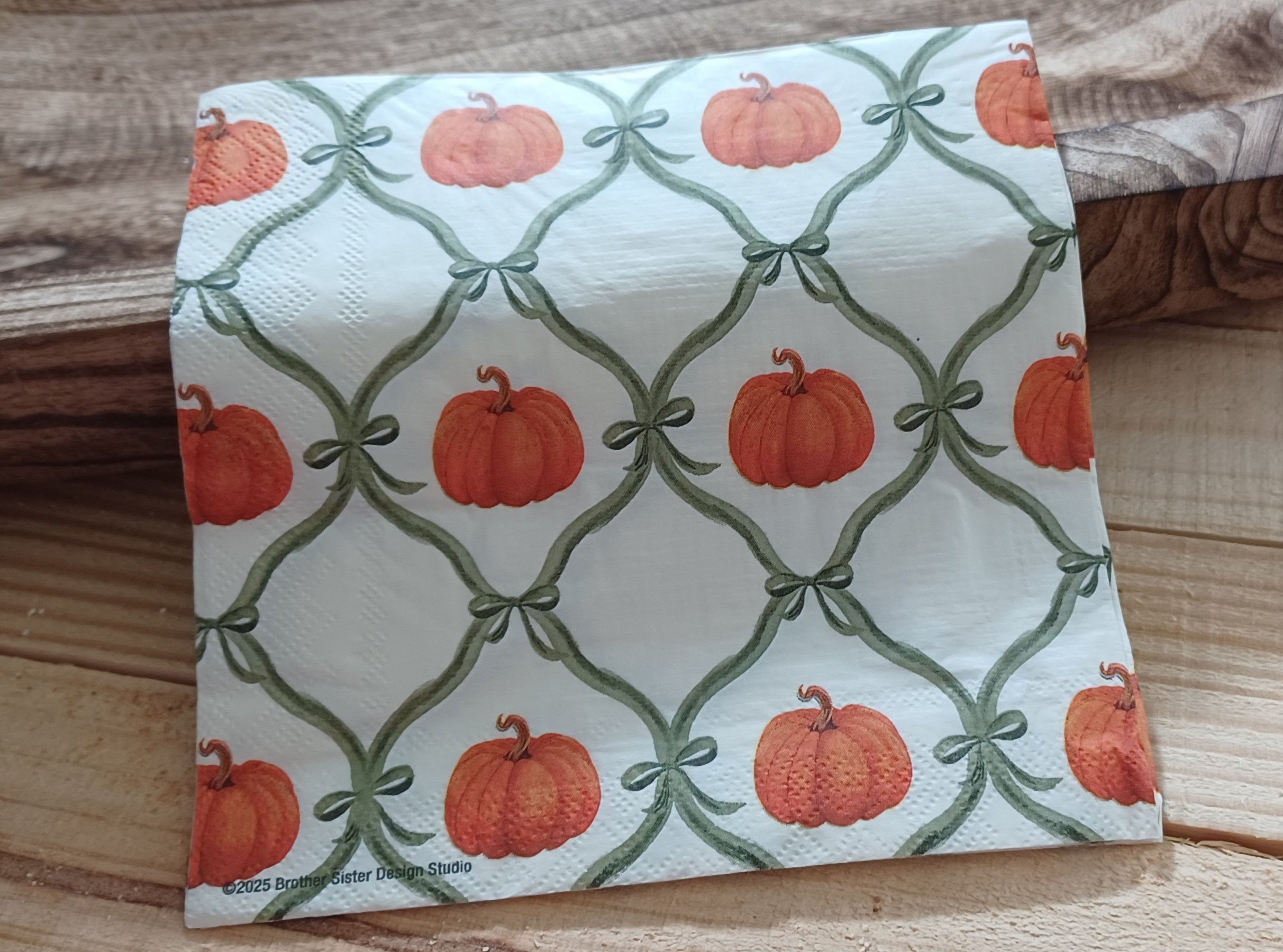 Autumn Harvest No. 001 | Vintage Pumpkin Decorative Luncheon Napkin for Decoupage