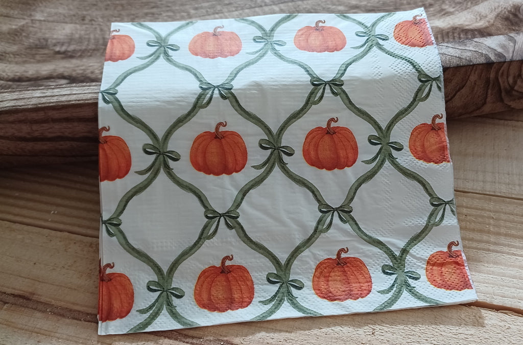 Autumn Harvest No. 001 | Vintage Pumpkin Decorative Luncheon Napkin for Decoupage