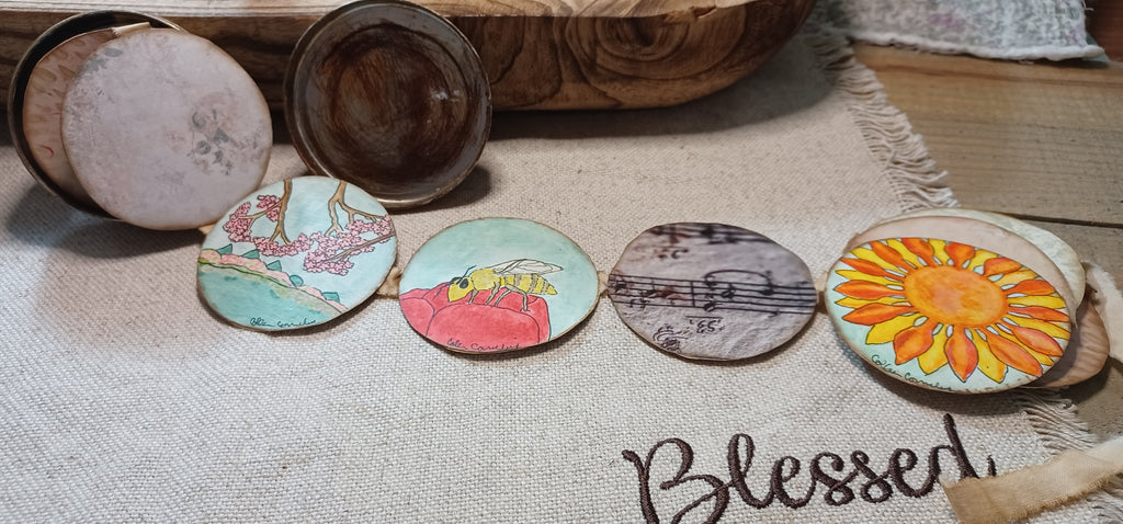 Nature Collected — Original Watercolor Art Journal in an Altered Tin