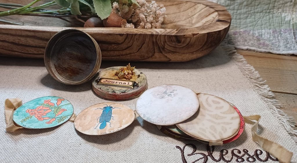 Nature Collected — Original Watercolor Art Journal in an Altered Tin
