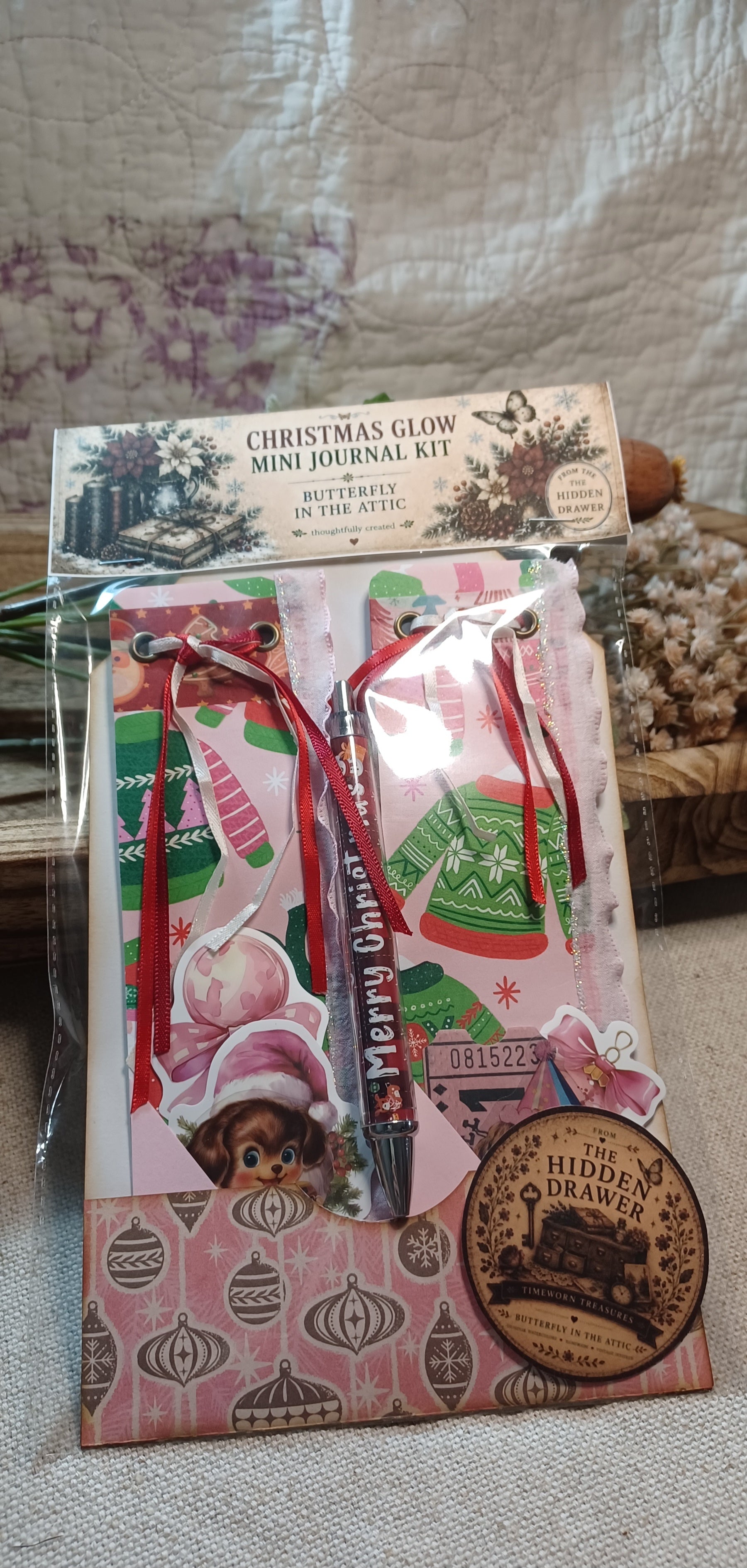Christmas Glow: Sugarplum Christmas No. 002 — Mini Journal & Ephemera Kit