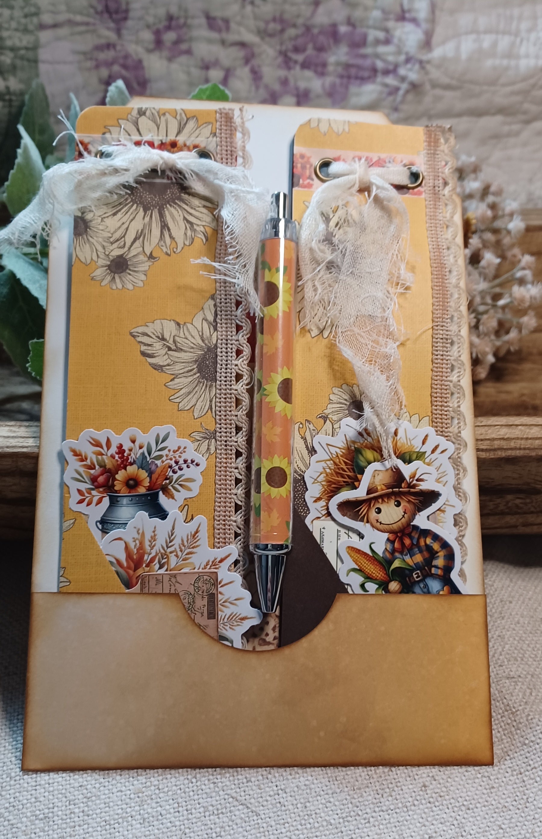 Autumn Treasures: Sunflower Days No. 001 — Mini Journal & Ephemera Kit