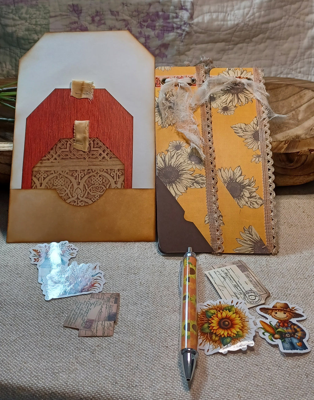 Autumn Treasures: Sunflower Days No. 001 — Mini Journal & Ephemera Kit