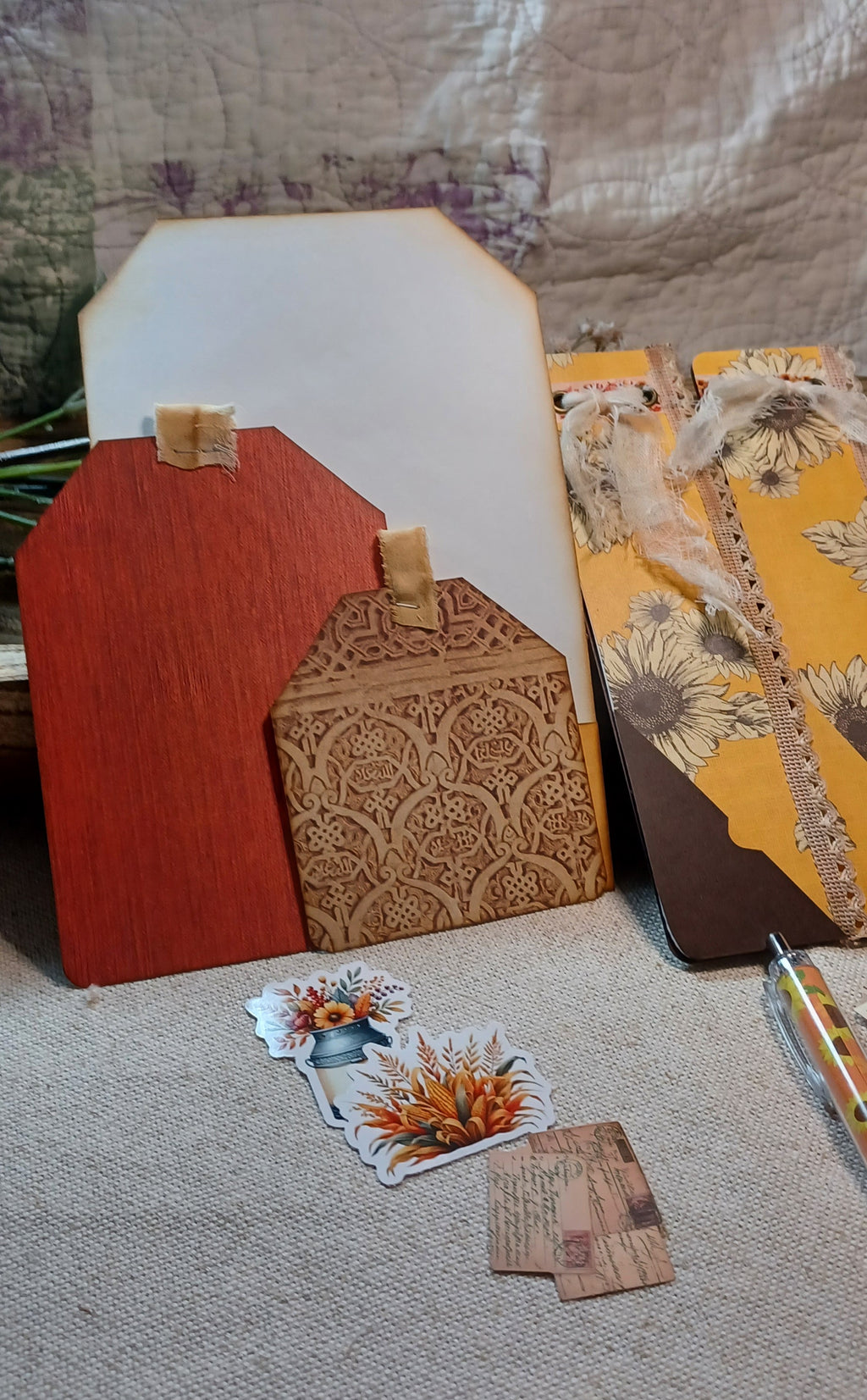 Autumn Treasures: Sunflower Days No. 001 — Mini Journal & Ephemera Kit