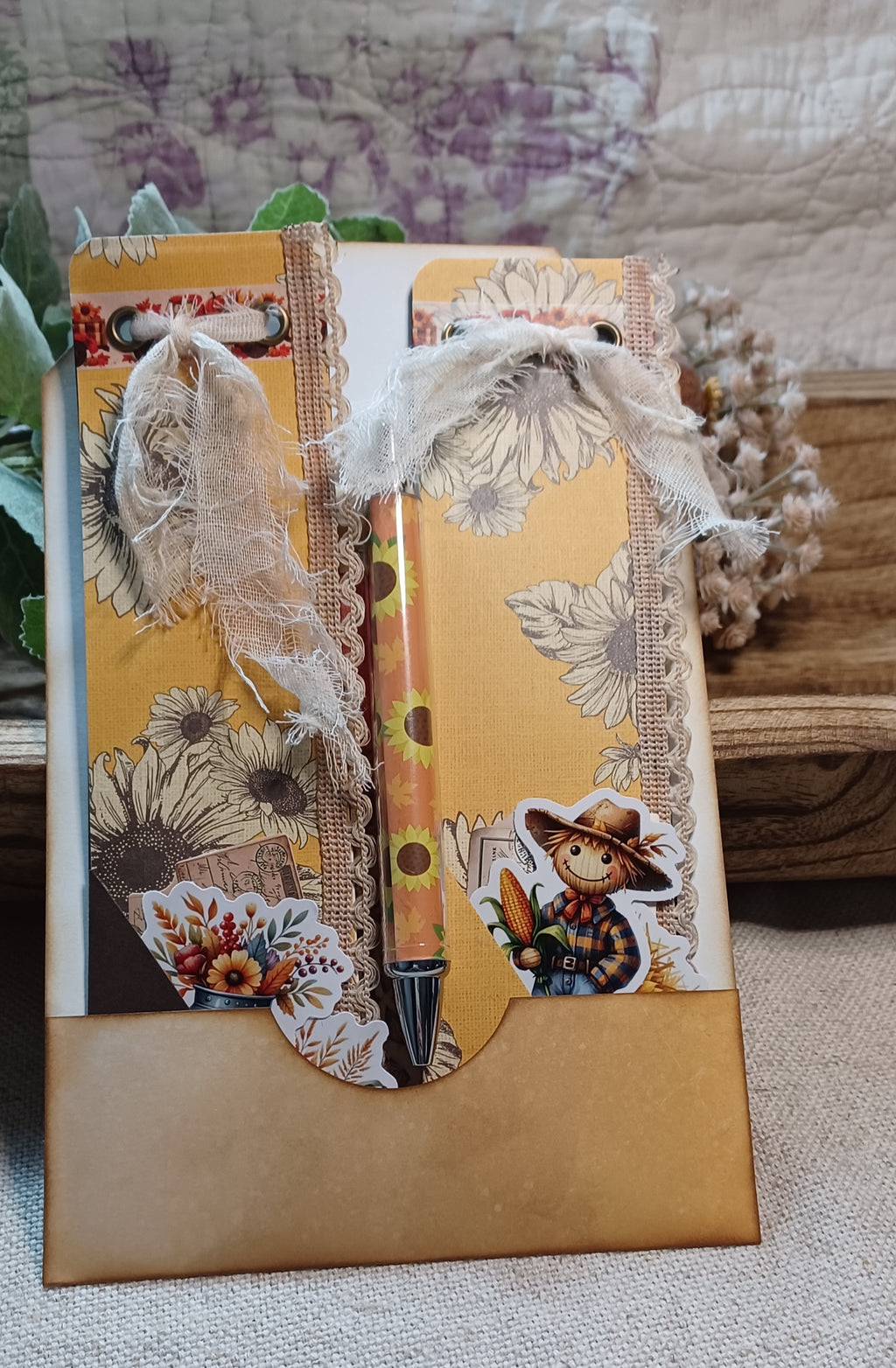Autumn Treasures: Sunflower Days No. 001 — Mini Journal & Ephemera Kit