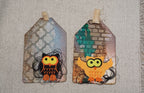 Grungy Halloween Owl Tags — Rust & Ruin | Set of 2