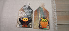 Grungy Halloween Owl Tags — Faded Ledger | Set of 2