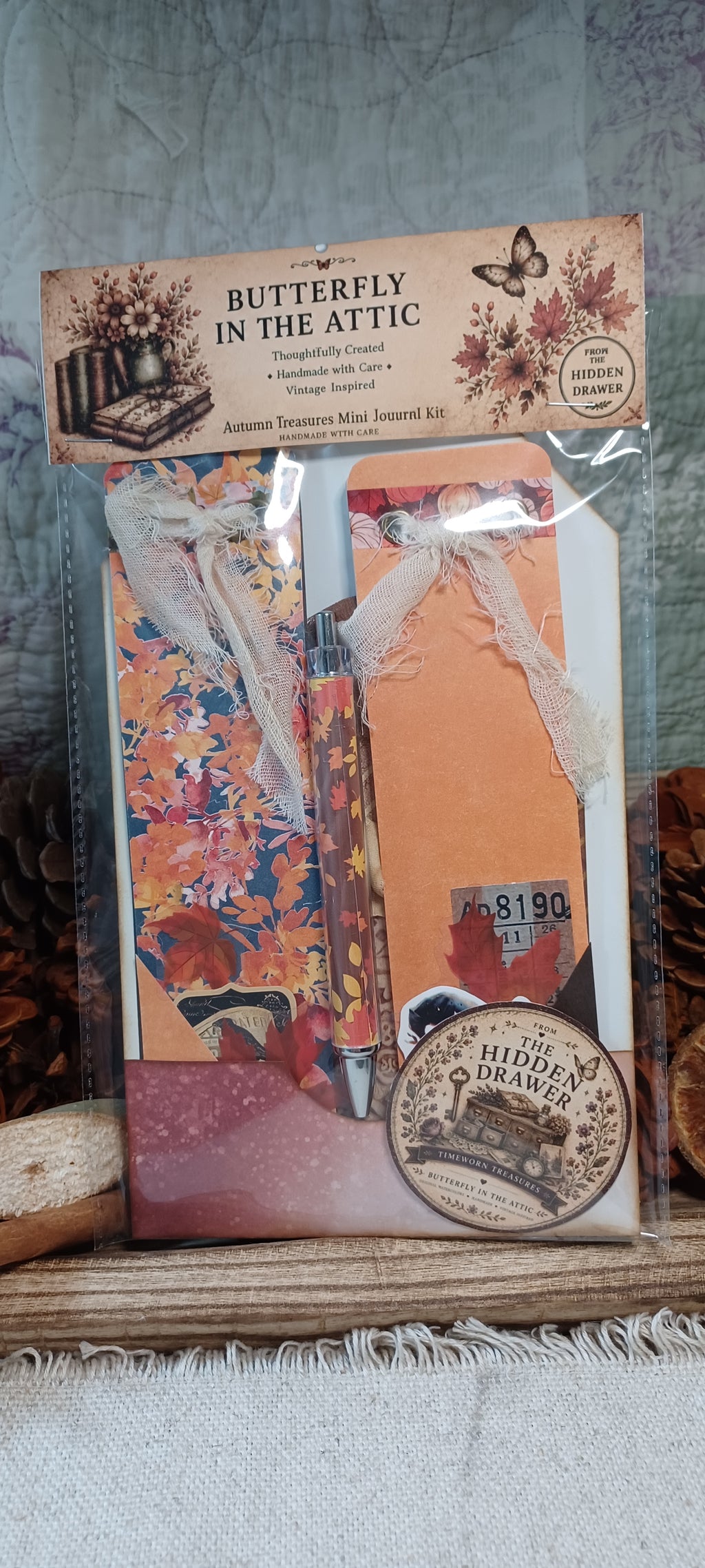 Autumn Treasures: October Curiosities — Mini Journal & Ephemera Kit