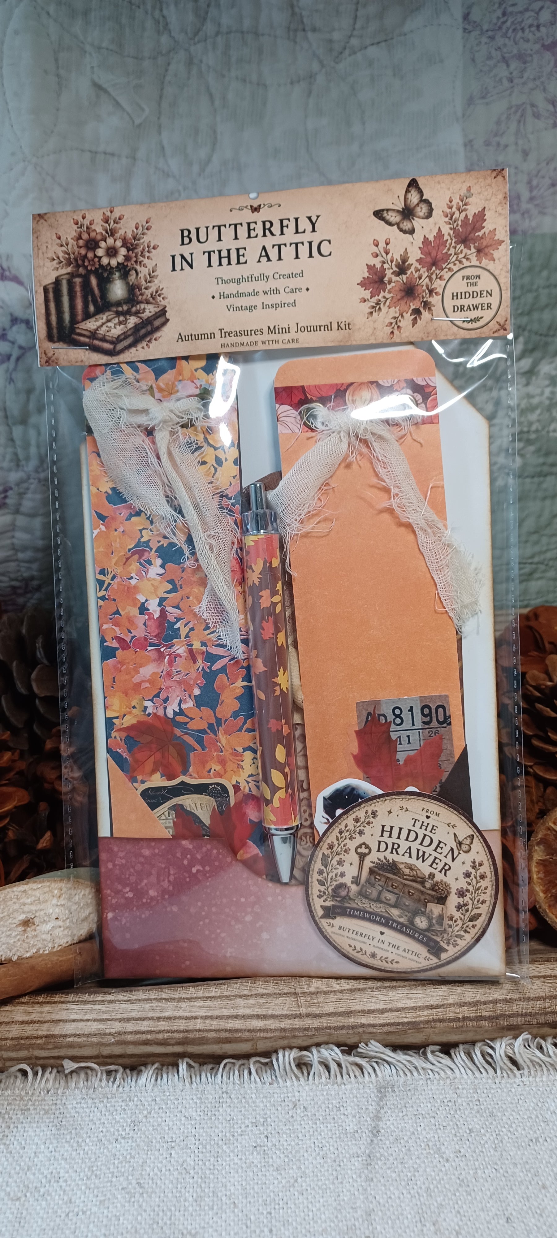 Autumn Treasures: October Curiosities — Mini Journal & Ephemera Kit