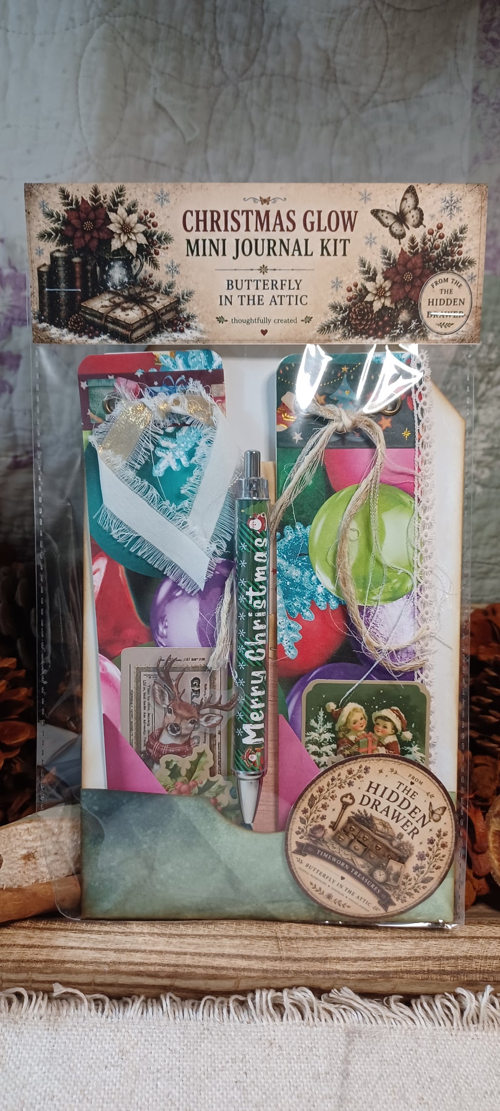 Christmas Glow: Merry Little Notes - Mini Journal & Ephemera Kit