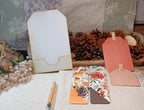 Ivory tag-shaped handmade holder for autumn mini journal collection
