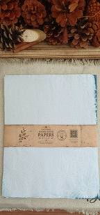Pack of 10 naturally red cabbage dyed 8.5 x 11 paper sheets wrapped with Butterfly in the Attic product packaging