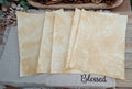 Five Mustard bubble-blown 8.5 x 11 decorative paper sheets fanned to show varied handmade bubble patterns