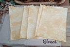 Five Mustard bubble-blown 8.5 x 11 decorative paper sheets fanned to show varied handmade bubble patterns