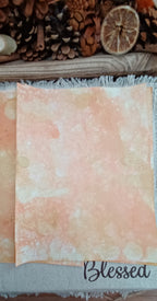 Orange and Mustard bubble-blown paper with delicate clustered cells and naturally varied organic bubble patterns