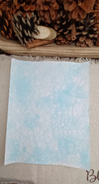 Light Blue hand-patterned paper with soft blue washes and delicate overlapping bubble impressions