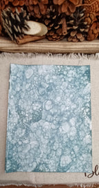 Handmade Green bubble art paper featuring dense cellular bubble patterns and naturally varied color placement