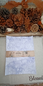 Coordinating set of five Purple bubble-blown decorative papers wrapped with a decorative paper product band