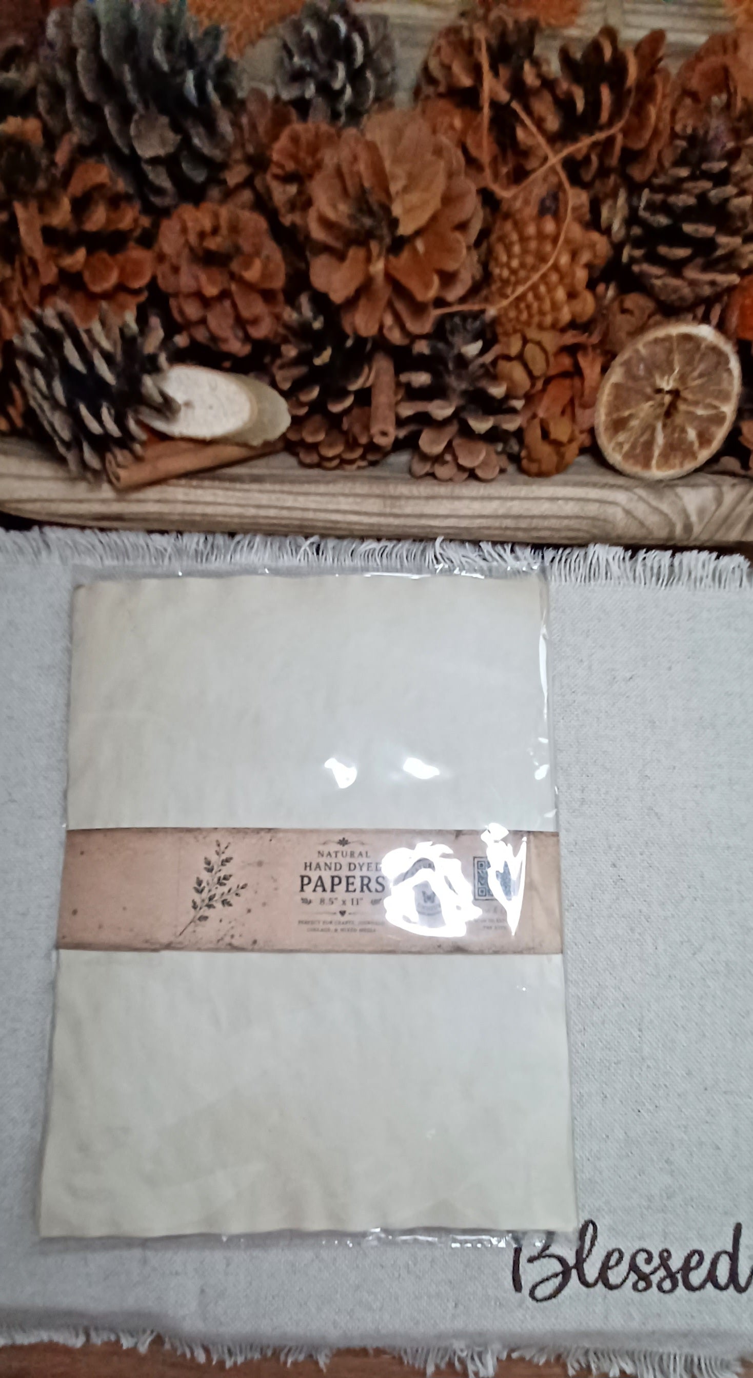 Pack of 10 naturally hand-dyed tea paper sheets by Butterfly in the Attic