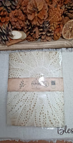 Coffee-dyed paper with decorative stencil pattern from Butterfly in the Attic