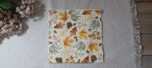 Autumn Harvest No. 002 | Autumn Leaves & Acorns Decorative Luncheon Napkin for Decoupage