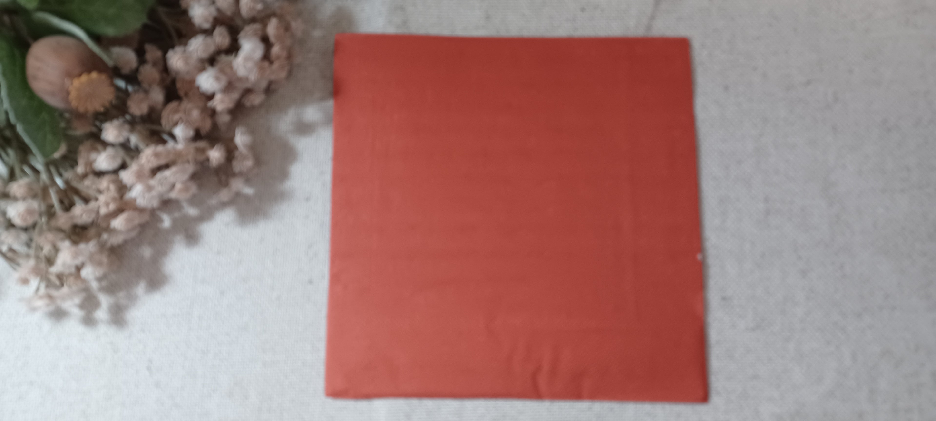 Terracotta solid color luncheon decoupage napkin
