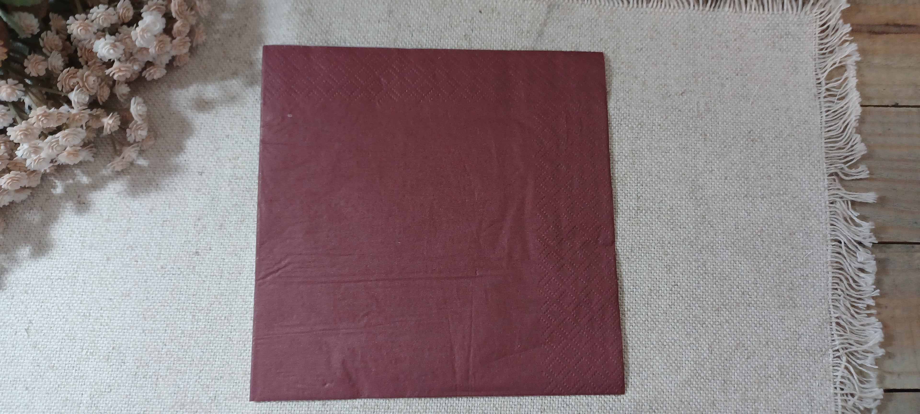 Dusty mauve solid color luncheon decoupage napkin