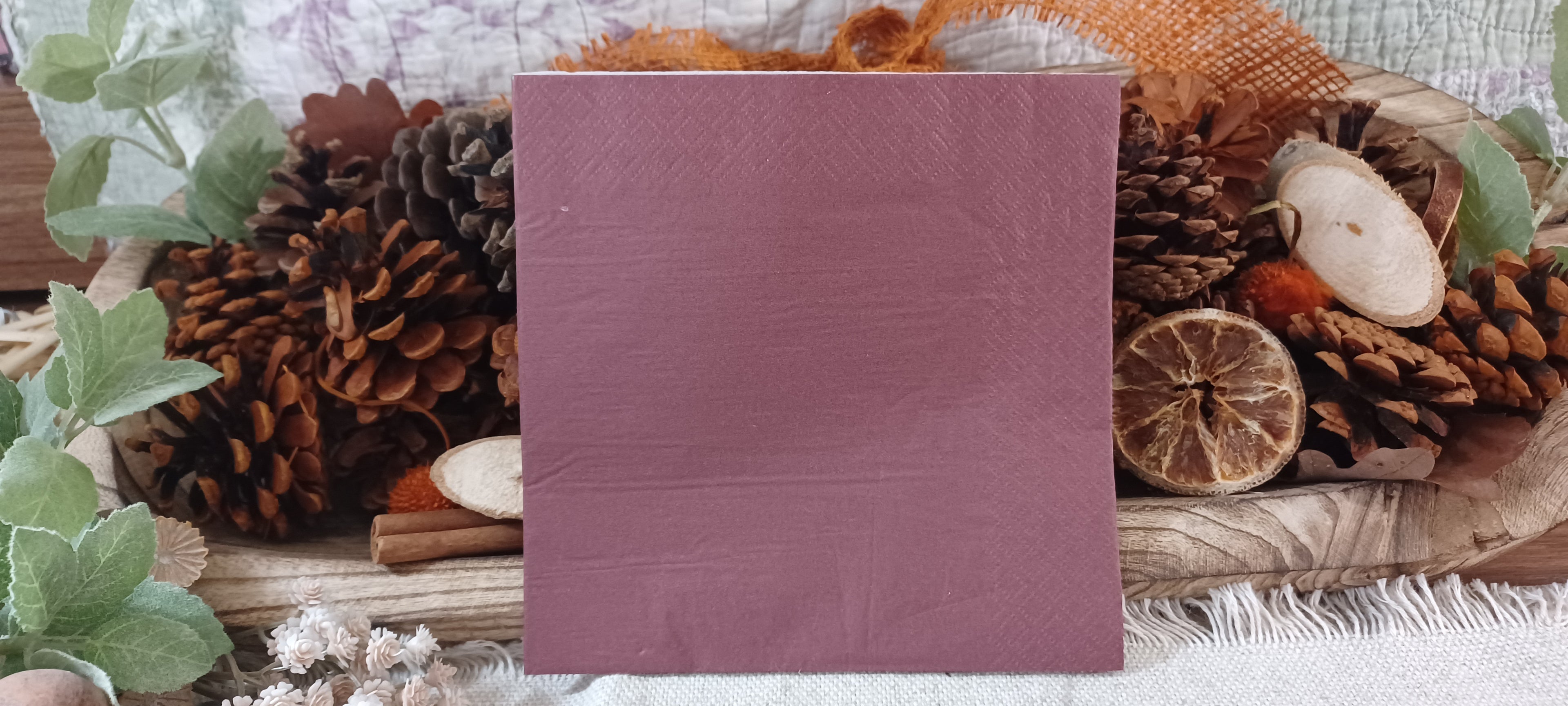 Dusty mauve solid color luncheon decoupage napkin