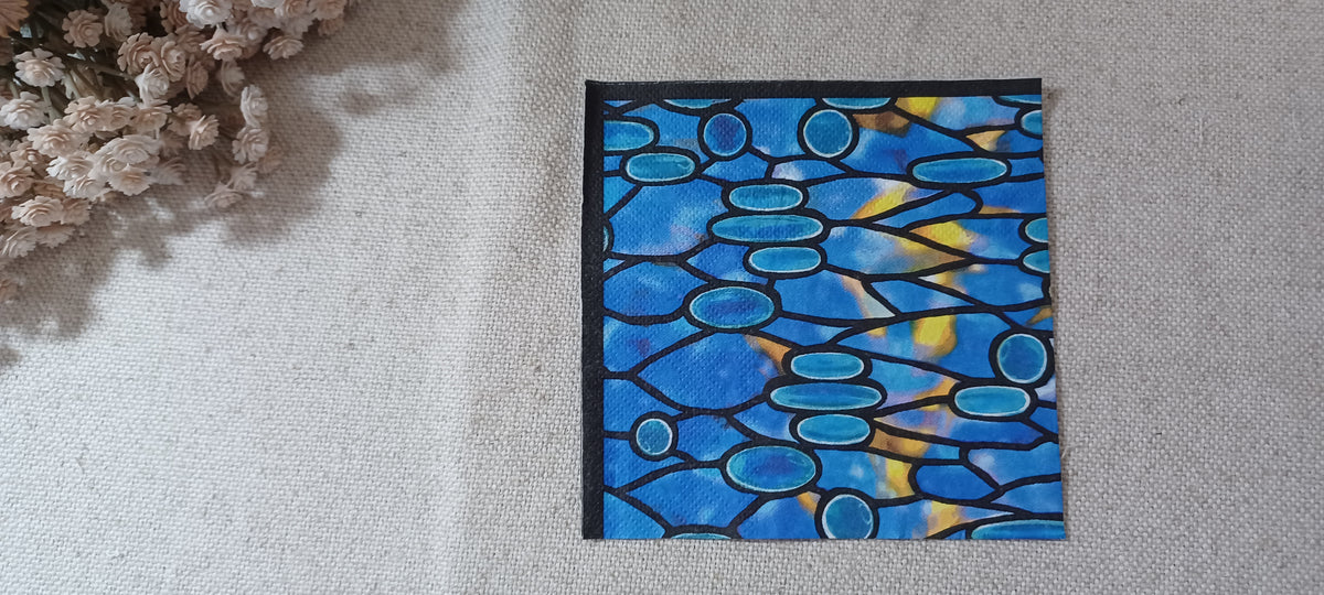 Stained Glass Dragonfly Paper Napkin – Blue Mosaic Design