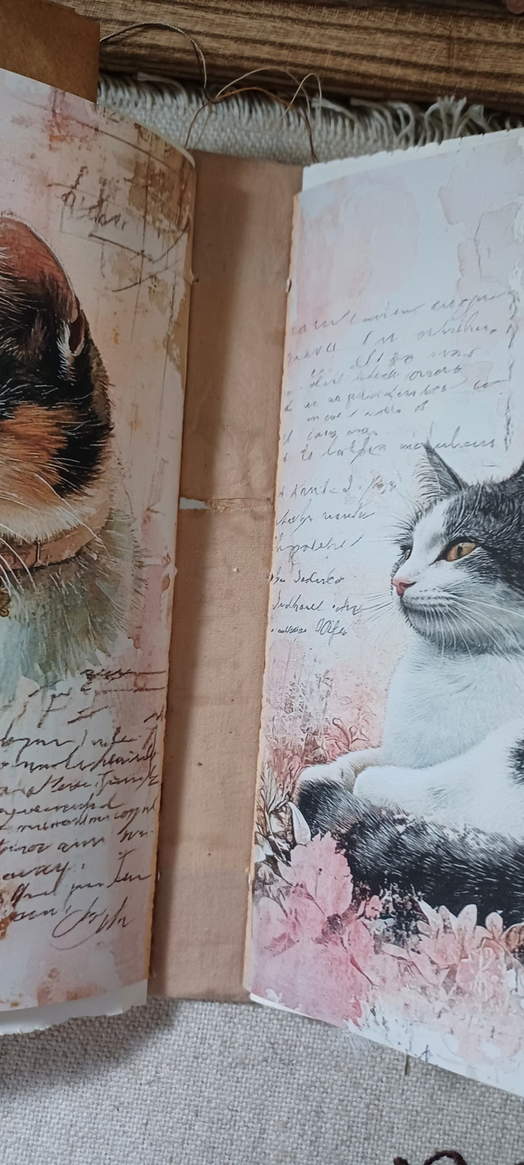 Whiskers & Lace | Handmade Cat Junk Journal with Lace