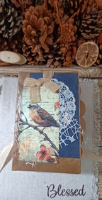 Wings in the Weathered Woods – Handmade Bird Junk Journal | Eco Printed, Rust Printed & Naturally Dyed Papers