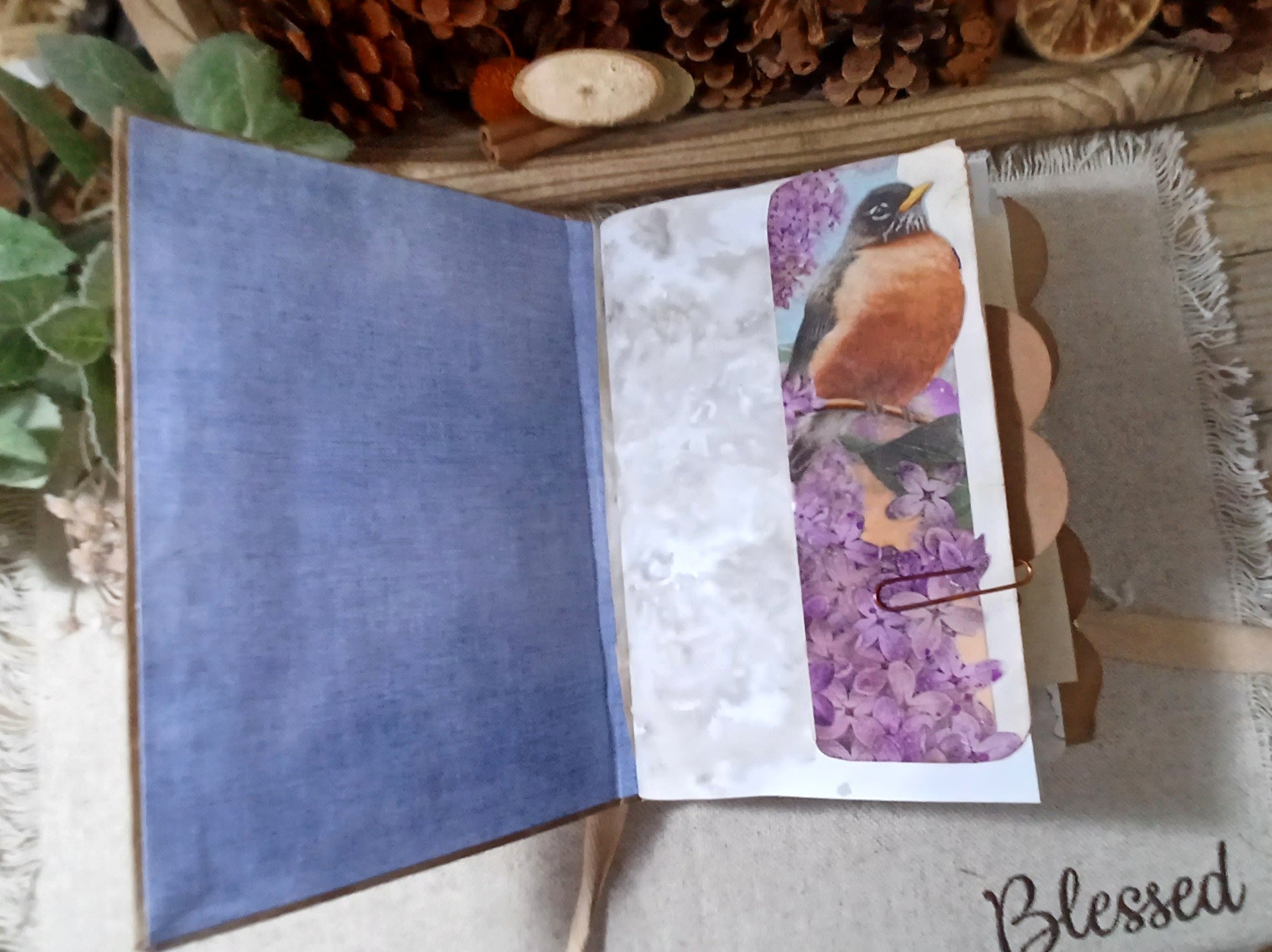 Wings in the Weathered Woods – Handmade Bird Junk Journal | Eco Printed, Rust Printed & Naturally Dyed Papers