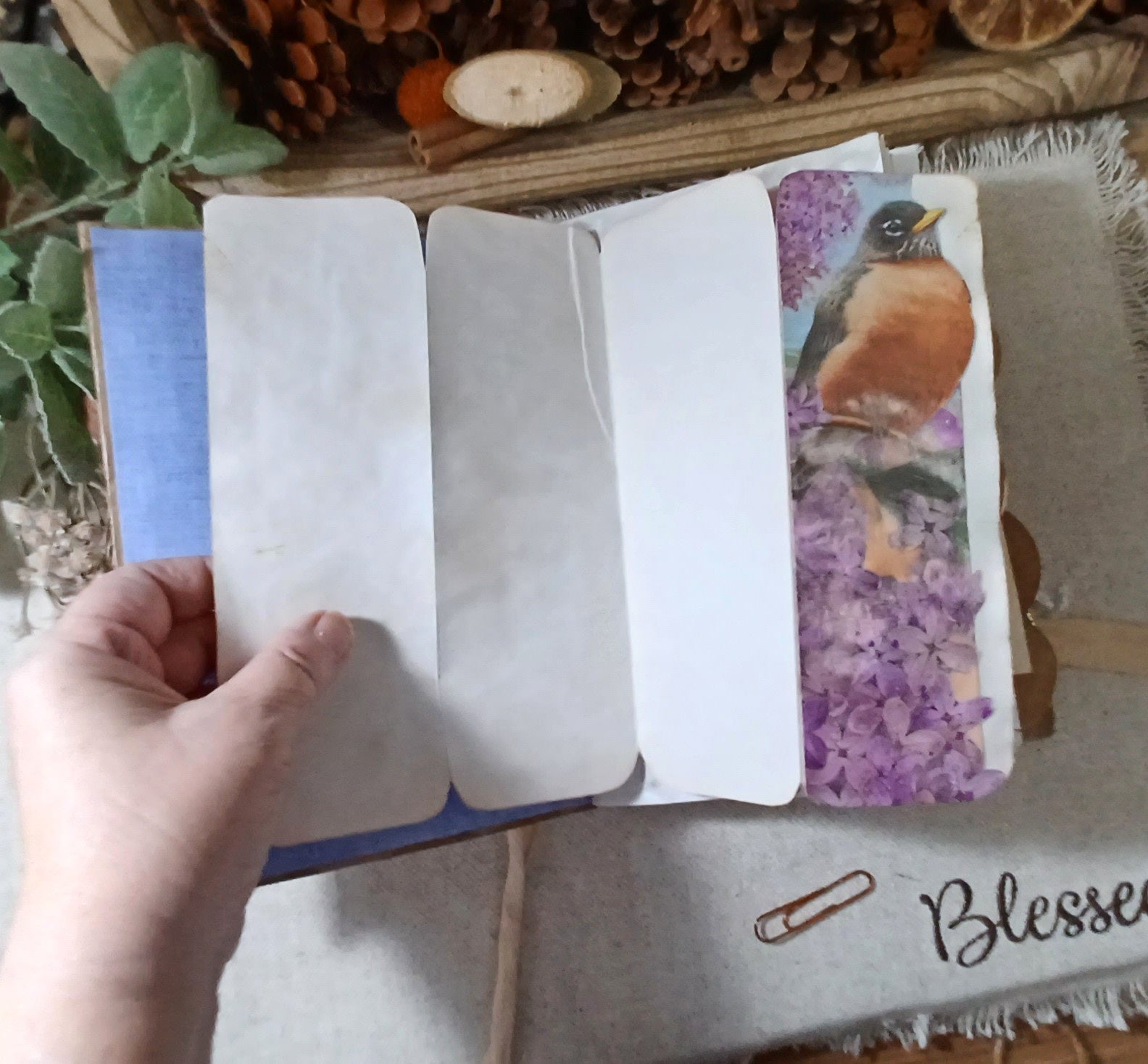 Wings in the Weathered Woods – Handmade Bird Junk Journal | Eco Printed, Rust Printed & Naturally Dyed Papers
