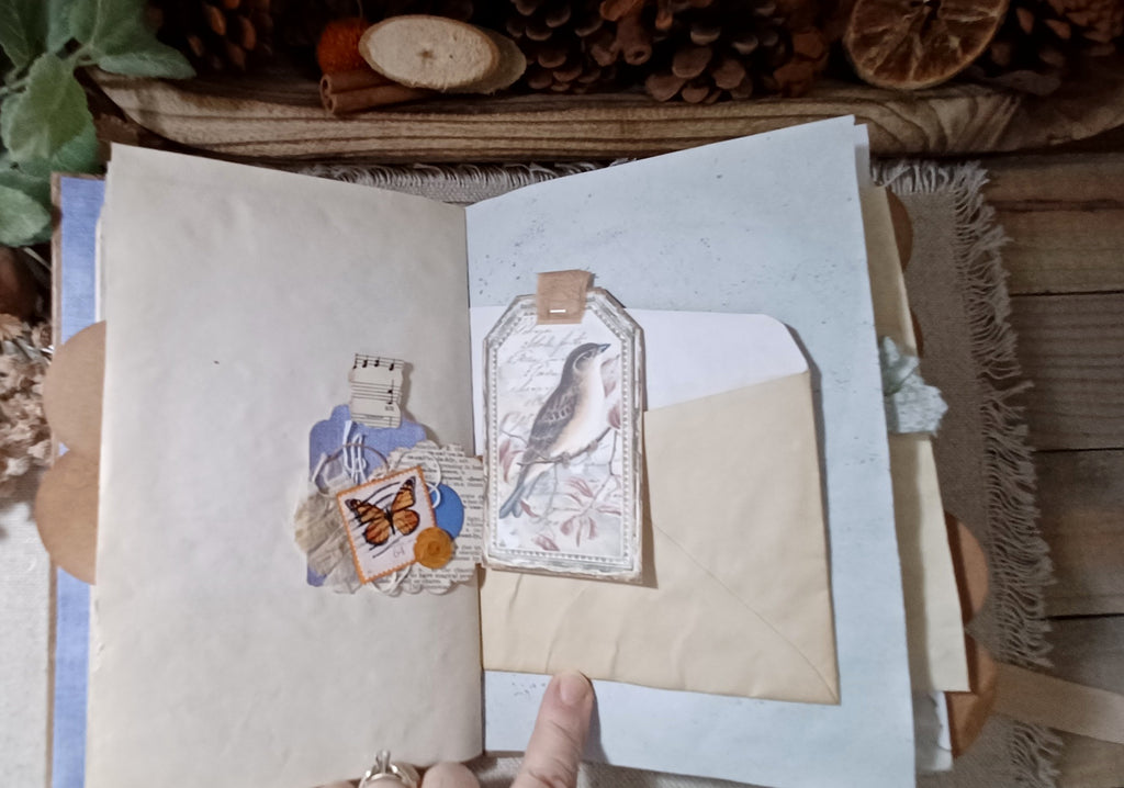 Wings in the Weathered Woods – Handmade Bird Junk Journal | Eco Printed, Rust Printed & Naturally Dyed Papers