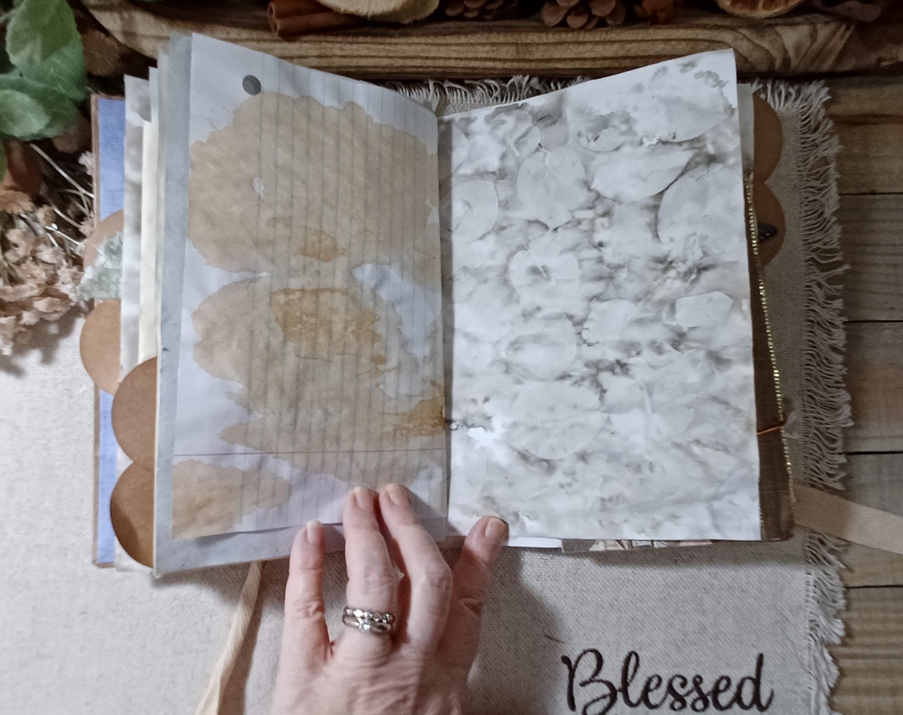 Wings in the Weathered Woods – Handmade Bird Junk Journal | Eco Printed, Rust Printed & Naturally Dyed Papers