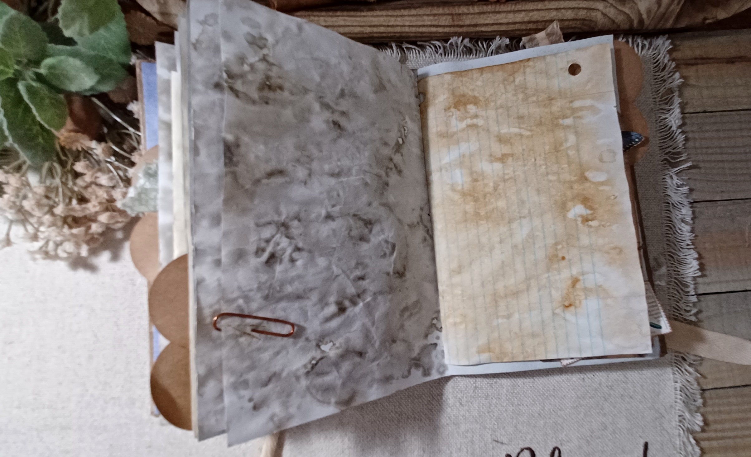 Wings in the Weathered Woods – Handmade Bird Junk Journal | Eco Printed, Rust Printed & Naturally Dyed Papers
