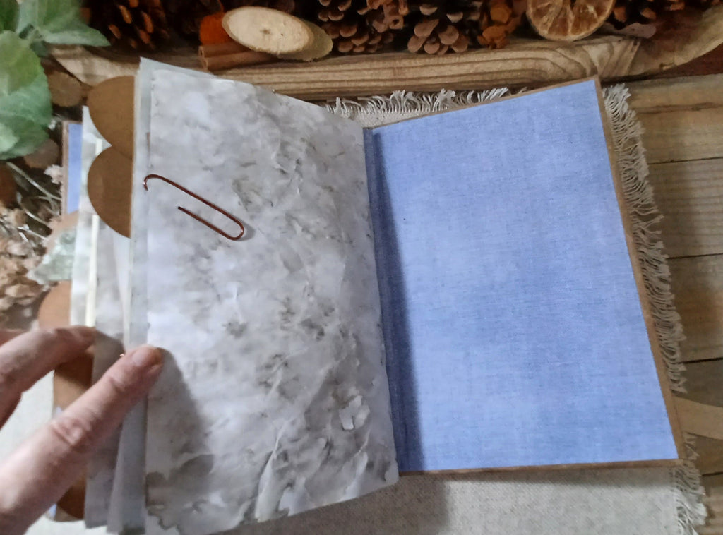 Wings in the Weathered Woods – Handmade Bird Junk Journal | Eco Printed, Rust Printed & Naturally Dyed Papers