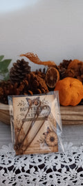Two genuine rusted 4-inch industrial clothing pins packaged on a Butterfly In The Attic backing card in a clear protective sleeve