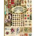 Cover of vintage Christmas ephemera cut-out book featuring nostalgic holiday illustrations, Christmas cards, and decorative paper designs