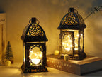 Vintage-Style Metal Lanterns with LED Fairy Lights – Set of 2