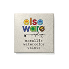Closed wheat straw palette with Elseware metallic watercolor label