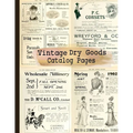 Cover of Vintage Dry Goods Catalog Pages ephemera book featuring antique-style advertisements, illustrations, and decorative typography