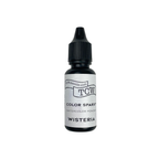 A small black bottle of TCW Color Sparkle watercolor powder in the shade Wisteria, featuring a white label and a black dropper cap, set against a plain white background.